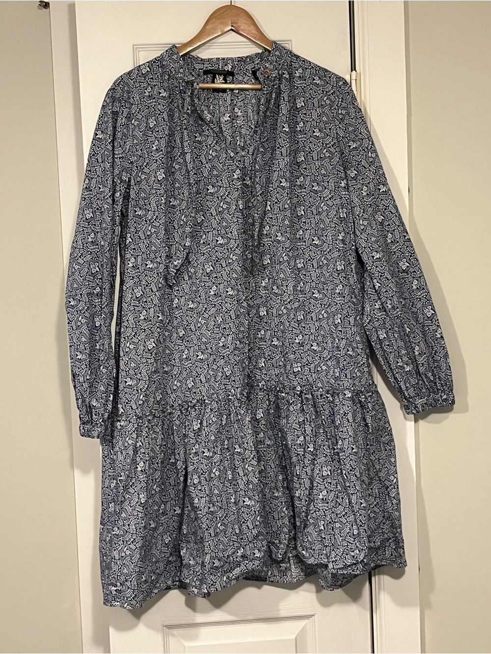 Scotch & Soda Navy and White Floral Tiered Midi Dress